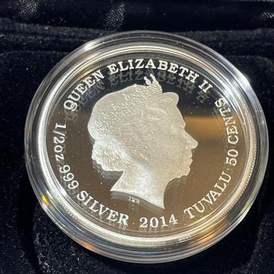 Australian MOTHER'S LOVE GIRAFFE 2014 Proof Colorized 1/2 Ounce .999 Fine Silver Coin Limited to 10,000 as Pictured. Free Domestic...