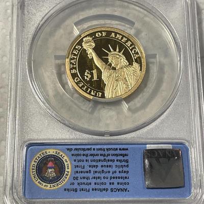 ANACS Certified 2012-S PROOF70 DEEP CAMEO Chester Arthur Presidential Dollar Coin "First Strike" as Pictured.