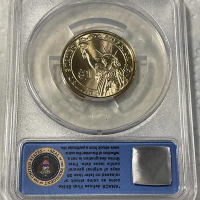 ANACS Certified 2012-D MS67 Chester Arthur Presidential Dollar Coin "First Strike" as Pictured. FREE DOMESTIC SHIPPING.