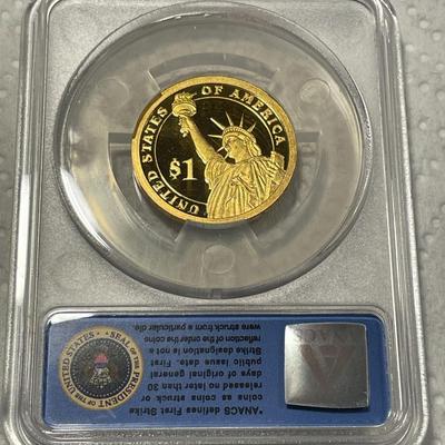 ANACS Certified 2012-S PROOF70 DEEP CAMEO Grover Cleveland Presidential Dollar Coin "First Strike" as Pictured. FREE DOMESTIC...