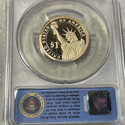 ANACS Certified 2012-S PROOF70 DEEP CAMEO Benjamin Harrison Presidential Dollar Coin "First Strike" as Pictured.