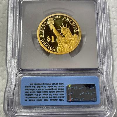 ICG Certified 2007-S PROOF70 DEEP CAMEO James Madison Presidential Dollar Coin "First Strike" as Pictured. FREE DOMESTIC SHIPPING.