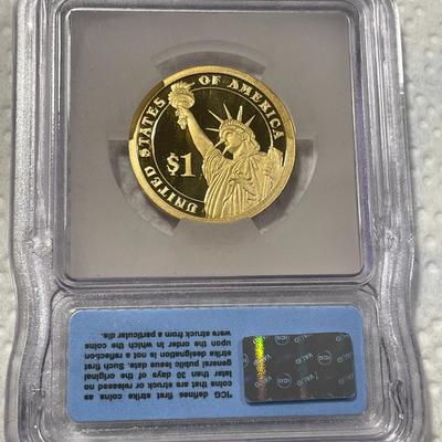 ICG Certified 2007-S PROOF70 DEEP CAMEO John Adams Presidential Dollar Coin "First Strike" as Pictured. FREE DOMESTIC SHIPPING.