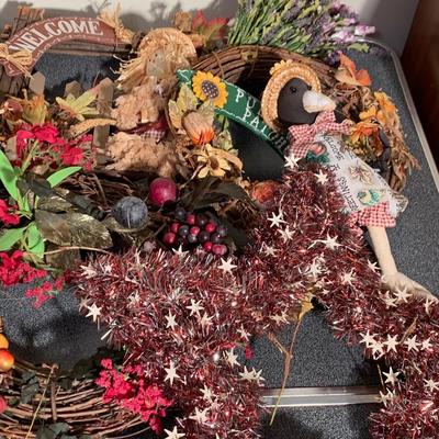 Faux Flowers Wreaths Lot