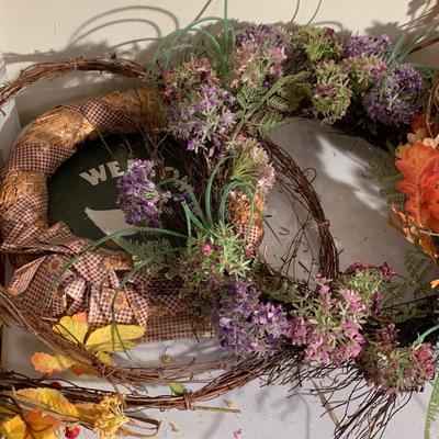 Faux Flowers Wreaths Lot
