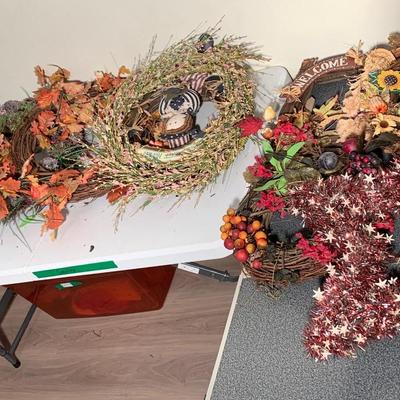 Faux Flowers Wreaths Lot