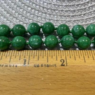 Vintage 24" Jade/Jadeite Large Bead Fashion Necklace w/2" Donut Pendant Preowned from an Estate. Very Nice Quality Beads as...