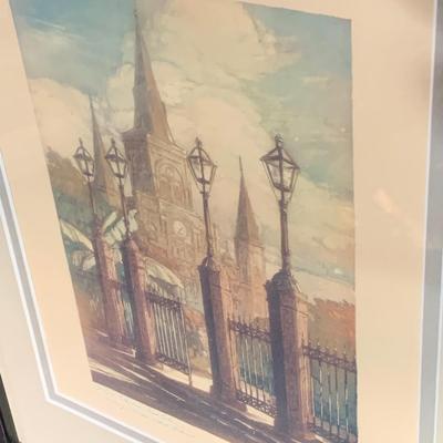 THREE Signed Ann DeLorge / Framed New Orleans Watercolors