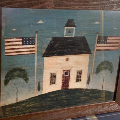Framed Warren Kimble Folk Art