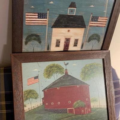Framed Warren Kimble Folk Art