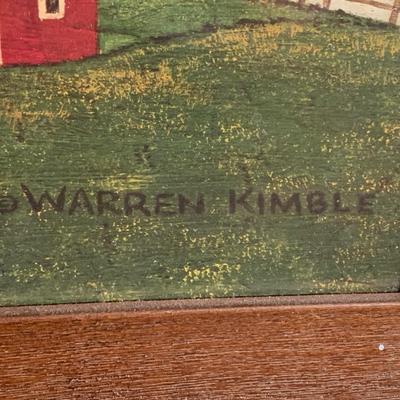 Framed Warren Kimble Folk Art
