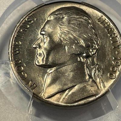 PCGS CERTIFIED 1960-D MS66 GRADED JEFFERSON NICKEL AS PICTURED. FREE DOMESTIC SHIPPING.