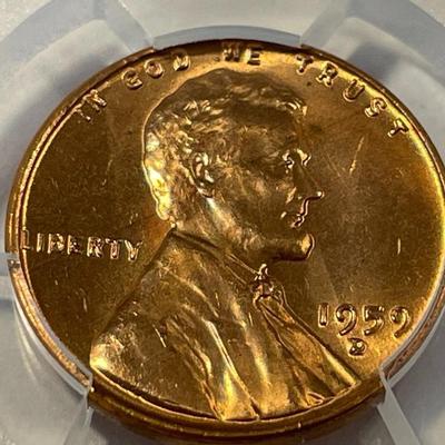 PCGS CERTIFIED SCARCE 1959-D/D/D MS65 RED RPM FS-501 LINCOLN CENT AS PICTURED. FREE DOMESTIC SHIPPING.