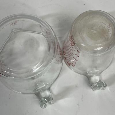 Vintage Pair of Glass Pyrex Measuring Cups