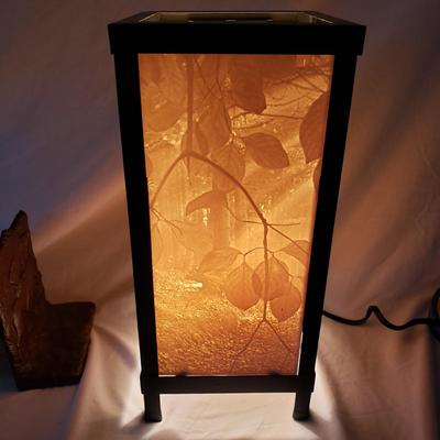 Gorgeous Leaf Lamp and Metal Native American Bookends (O-KD)