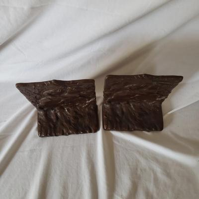 Gorgeous Leaf Lamp and Metal Native American Bookends (O-KD)