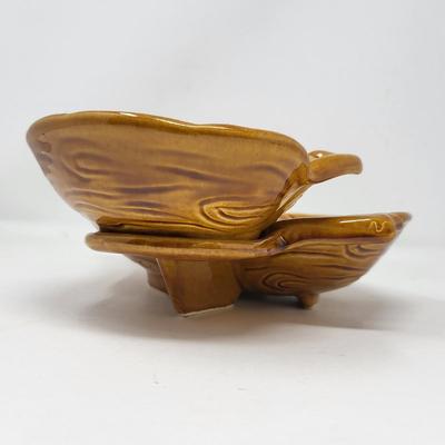 1960's Maurice of Calif USA IM-92 Leaf Shape Dip & Chip Bowl
