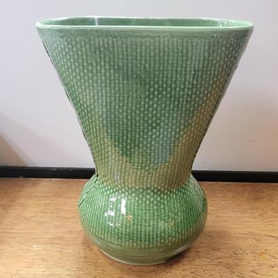 Mid-Century Shawnee Green Vase 9.5"