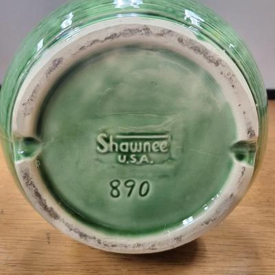 Mid-Century Shawnee Green Vase 9.5"