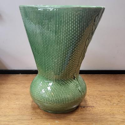 Mid-Century Shawnee Green Vase 9.5"