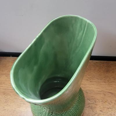 Mid-Century Shawnee Green Vase 9.5"