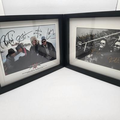 Two Black Framed Metallica Club Autographed Photo Prints