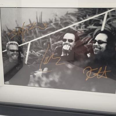 Two Black Framed Metallica Club Autographed Photo Prints