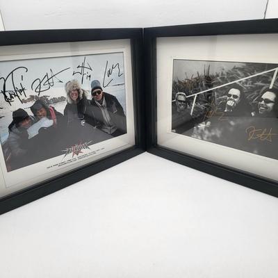 Two Black Framed Metallica Club Autographed Photo Prints