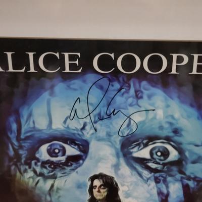 Autographed Alice Cooper Paranormal Advertisement Poster Framed Rock 'N Roll Memoribilia