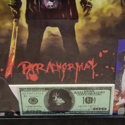 Autographed Alice Cooper Paranormal Advertisement Poster Framed Rock 'N Roll Memoribilia