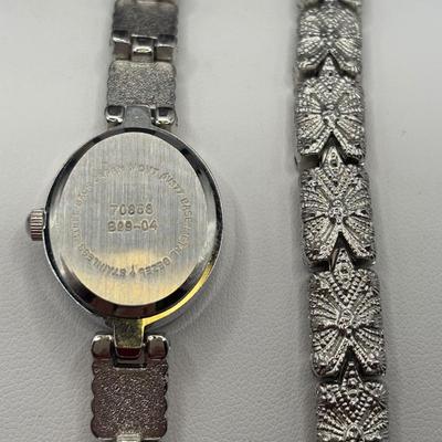 Lot 514J: Ladies Watches: Gruen, Ashley Fields Watch w/Matching Bracelet & ViVani w/Cat Band