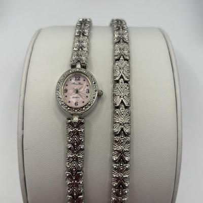 Lot 514J: Ladies Watches: Gruen, Ashley Fields Watch w/Matching Bracelet & ViVani w/Cat Band