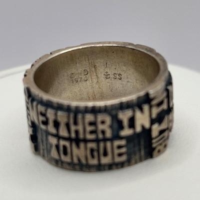 Lot 512J: Sterling Silver Charm Bracelet, Band Ring w/Saying Marked SS, Small Heart & Rose Pendant Marked 830