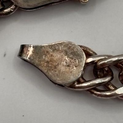 Lot 512J: Sterling Silver Charm Bracelet, Band Ring w/Saying Marked SS, Small Heart & Rose Pendant Marked 830