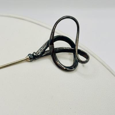 Lot 511J: Vintage Maricela Sterling Silver & Abalone Turtle Brooch, Sterling Silver Musuem of Modern Art Stick Pin