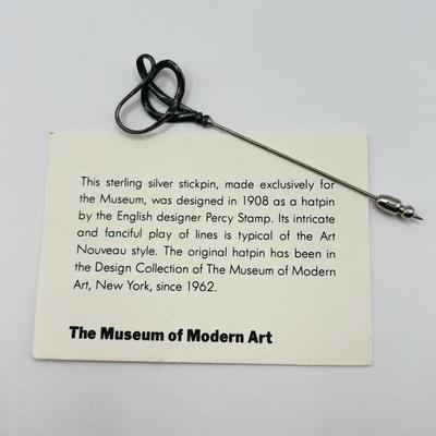 Lot 511J: Vintage Maricela Sterling Silver & Abalone Turtle Brooch, Sterling Silver Musuem of Modern Art Stick Pin