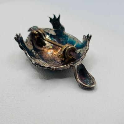 Lot 511J: Vintage Maricela Sterling Silver & Abalone Turtle Brooch, Sterling Silver Musuem of Modern Art Stick Pin