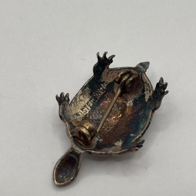 Lot 511J: Vintage Maricela Sterling Silver & Abalone Turtle Brooch, Sterling Silver Musuem of Modern Art Stick Pin