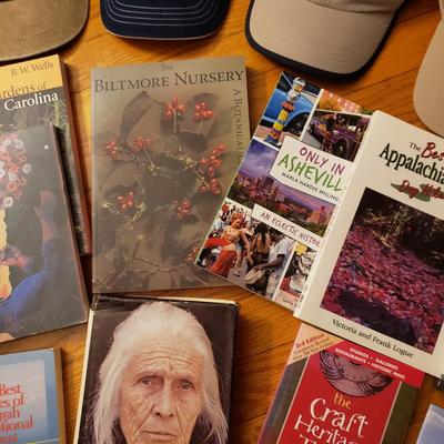 Asheville Area Books, Baseball Hats and Topography Map (LR-KD)