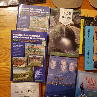 Asheville Area Books, Baseball Hats and Topography Map (LR-KD)