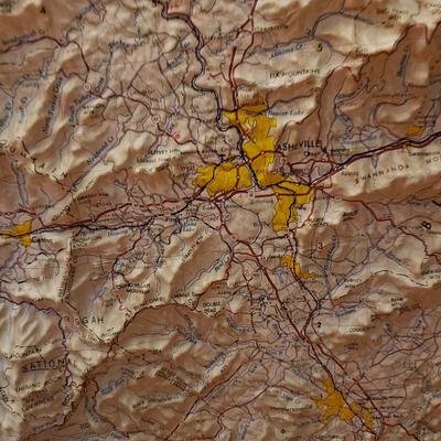 Asheville Area Books, Baseball Hats and Topography Map (LR-KD)