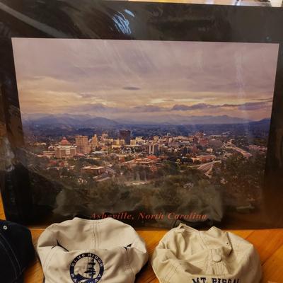 Asheville Area Books, Baseball Hats and Topography Map (LR-KD)