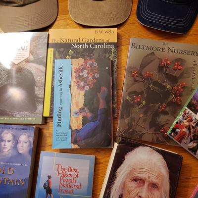 Asheville Area Books, Baseball Hats and Topography Map (LR-KD)
