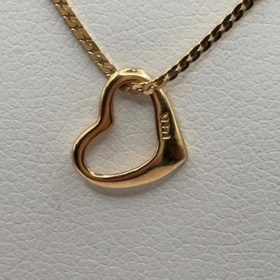 Lot 509J: 14K Gold Chain & 14K Heart Charm Tw 1.34g