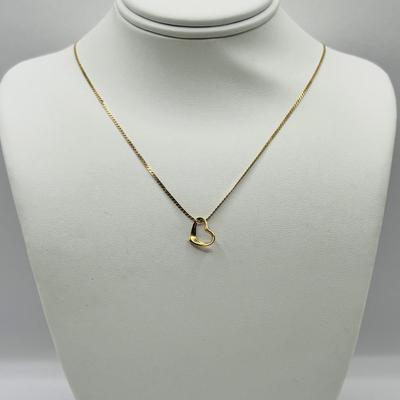 Lot 509J: 14K Gold Chain & 14K Heart Charm Tw 1.34g