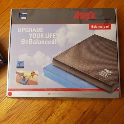 Reebok Adjustable Ankle Weights, Two Sets of Free Weights and Aires Balance Pad (LR-KD)
