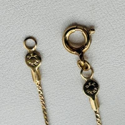 Lot 506J: 1/20th Gold Filled 14K Chain & Heart Pendant, Shell/Beaded Necklaces & Gold Fauz Pearl Earrings