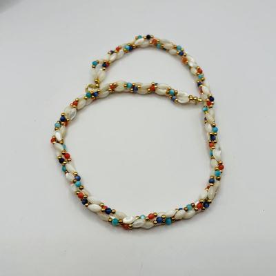 Lot 506J: 1/20th Gold Filled 14K Chain & Heart Pendant, Shell/Beaded Necklaces & Gold Fauz Pearl Earrings