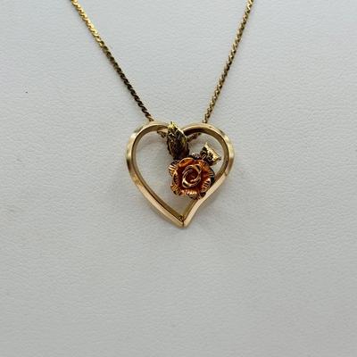 Lot 506J: 1/20th Gold Filled 14K Chain & Heart Pendant, Shell/Beaded Necklaces & Gold Fauz Pearl Earrings