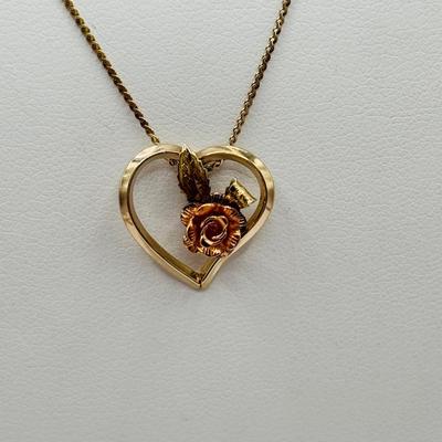 Lot 506J: 1/20th Gold Filled 14K Chain & Heart Pendant, Shell/Beaded Necklaces & Gold Fauz Pearl Earrings